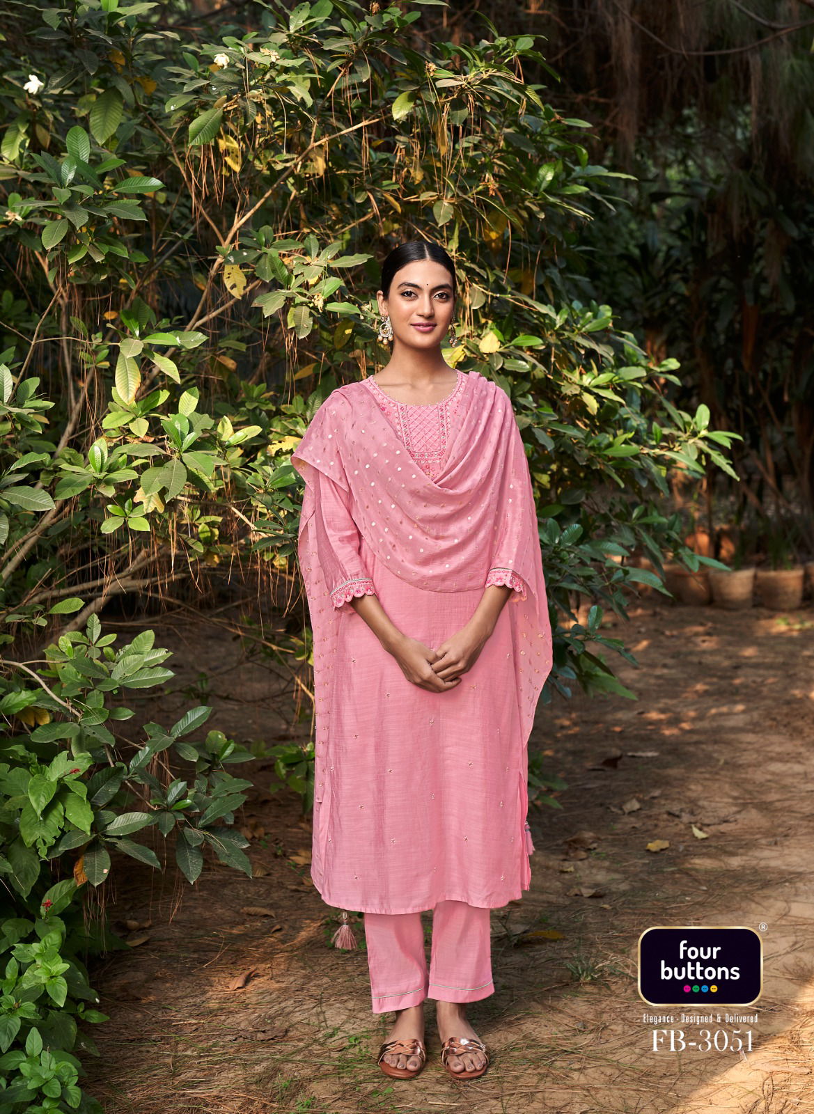 Four Buttons Muraad Exclusive Designer Wholesale Readymade Suits